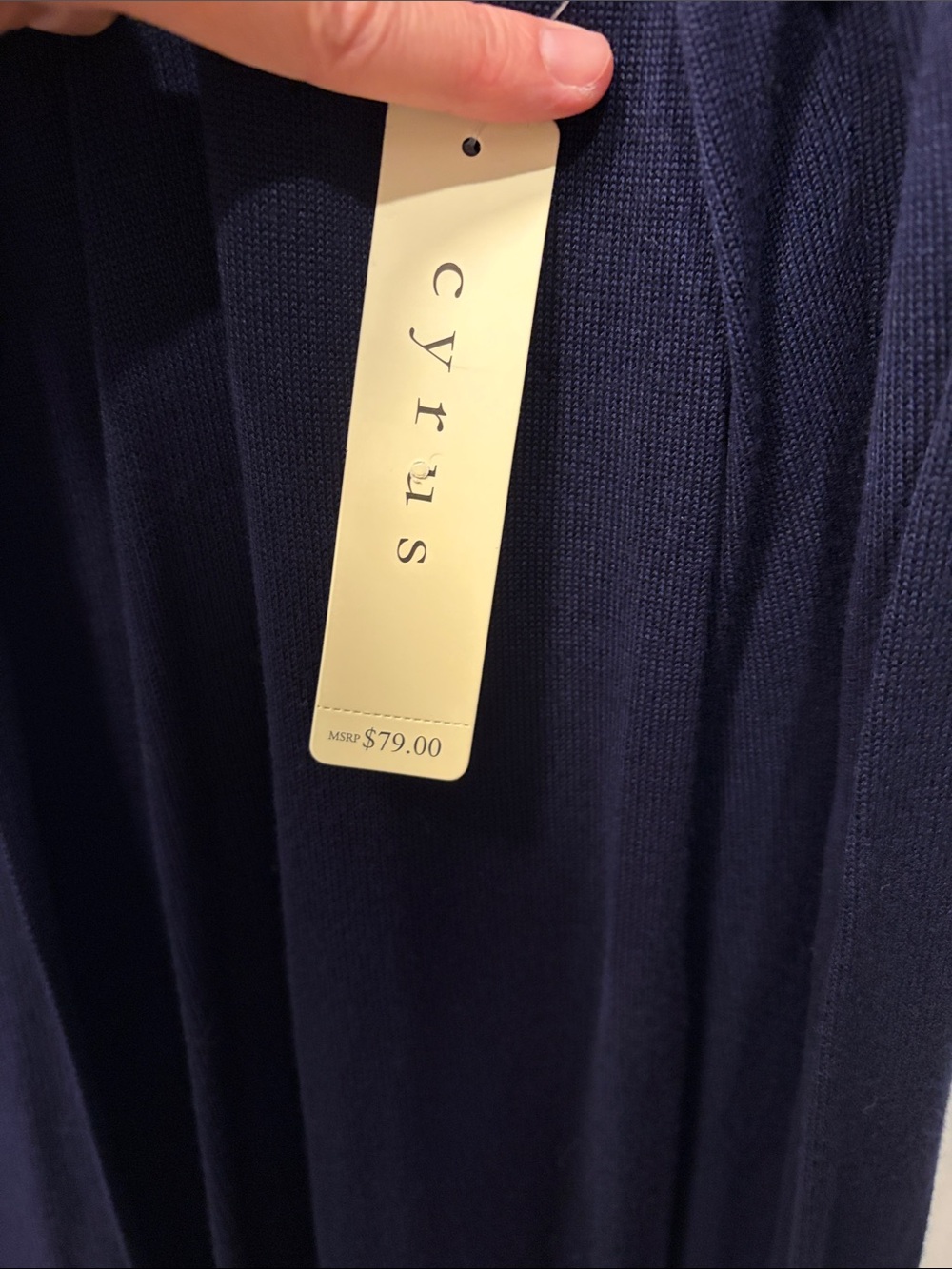 Cyrus Navy Open-Front Draped Cardigan large đ NWT - Picture 3 of 4